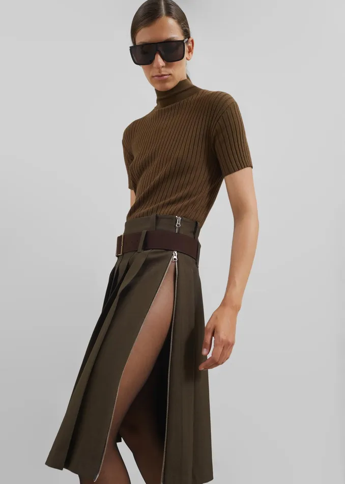 The Frankie Shop Bottoms Sarina Pleated Skirt 8211 Brown 8211 Women