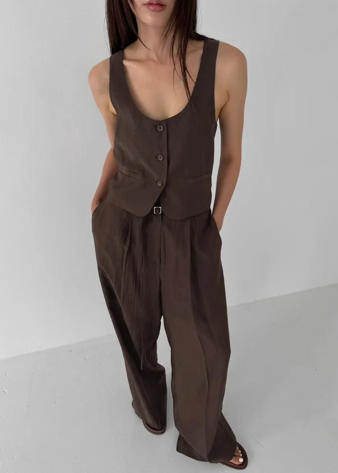 The Frankie Shop Bottoms Selene Trousers 8211 Chocolate 8211 Women