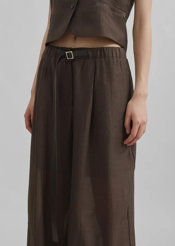 The Frankie Shop Bottoms Selene Trousers 8211 Chocolate 8211 Women