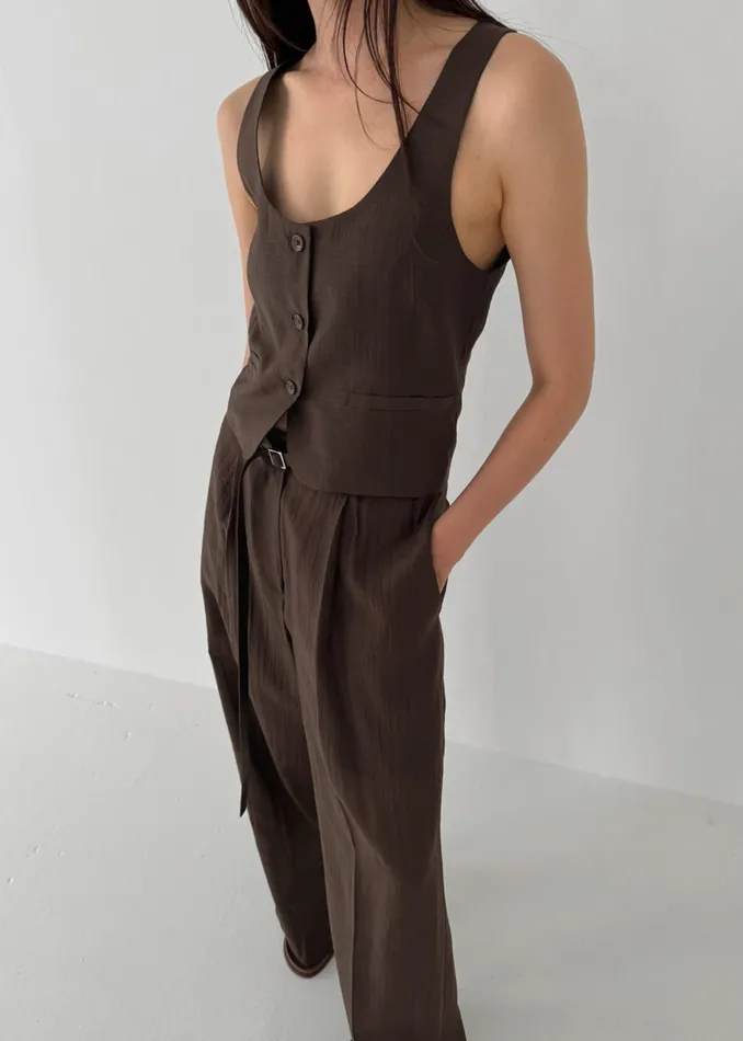 The Frankie Shop Bottoms Selene Trousers 8211 Chocolate 8211 Women