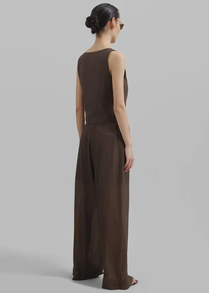 The Frankie Shop Bottoms Selene Trousers 8211 Chocolate 8211 Women