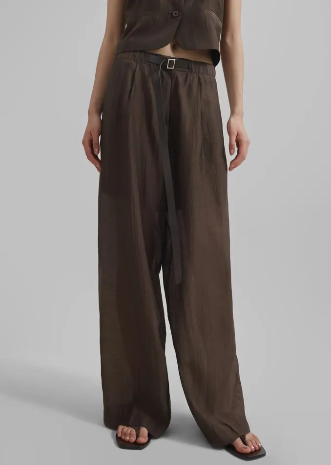 The Frankie Shop Bottoms Selene Trousers 8211 Chocolate 8211 Women