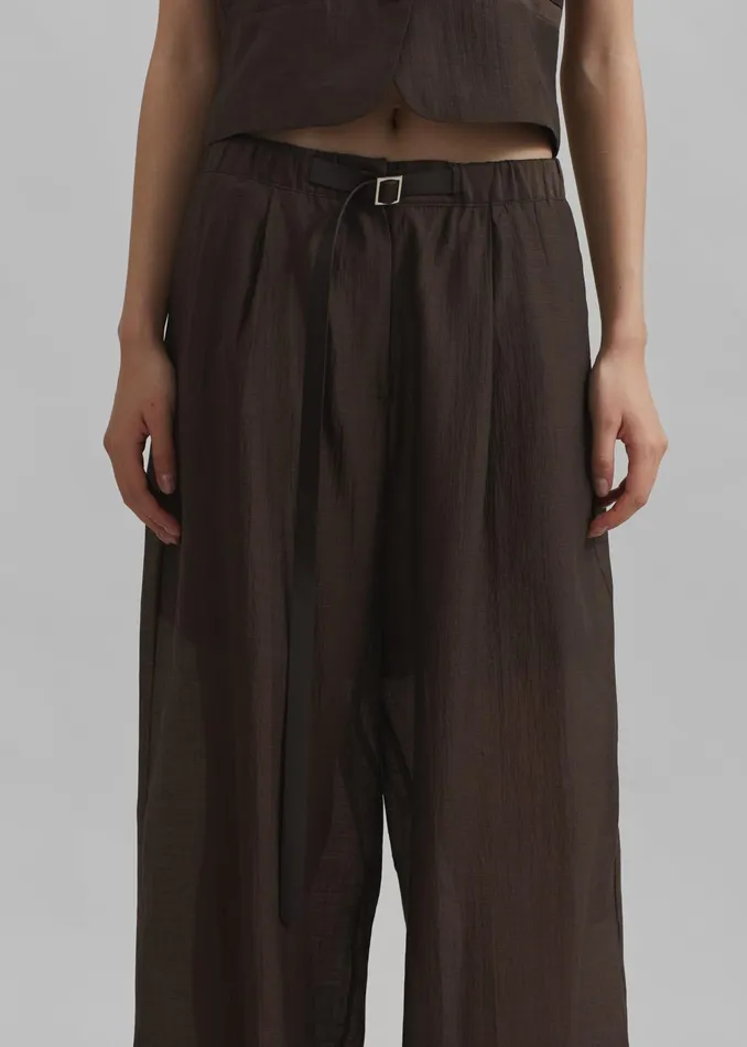 The Frankie Shop Bottoms Selene Trousers 8211 Chocolate 8211 Women