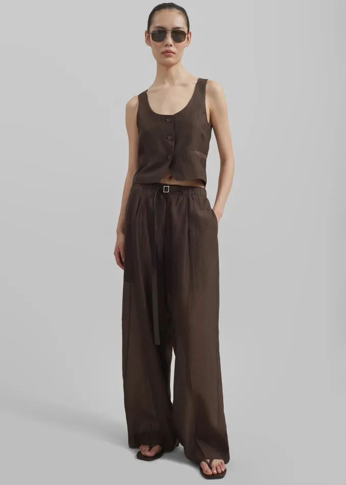 The Frankie Shop Bottoms Selene Trousers 8211 Chocolate 8211 Women