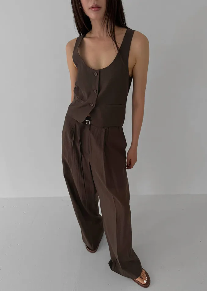 The Frankie Shop Bottoms Selene Trousers 8211 Chocolate 8211 Women