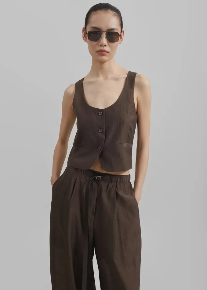 The Frankie Shop Bottoms Selene Trousers 8211 Chocolate 8211 Women