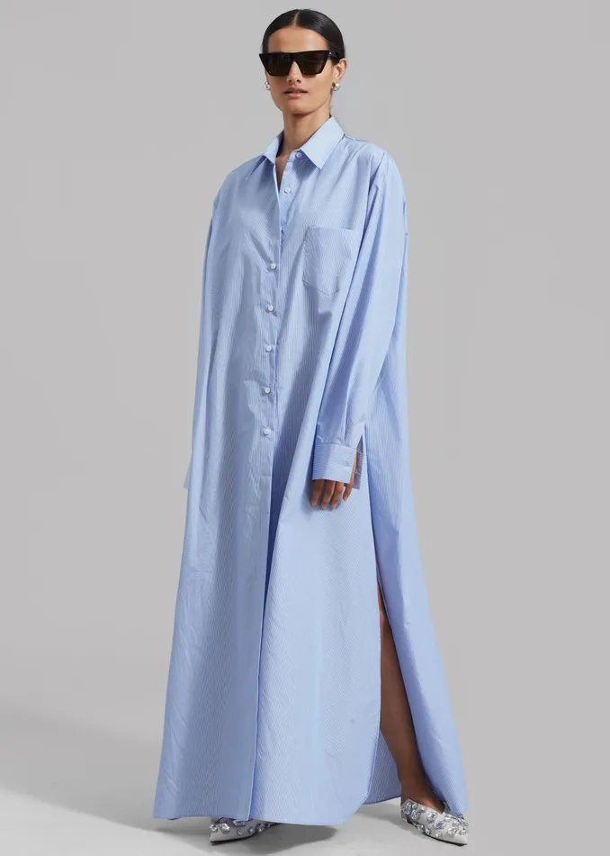 The Frankie Shop Dresses Avery Shirt Dress 8211 Blue Stripe 8211 Women