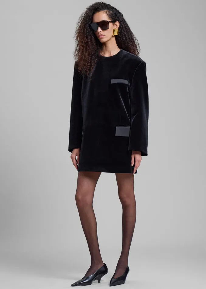 The Frankie Shop Dresses Madison Mini Velvet Dress 8211 Black 8211 Women