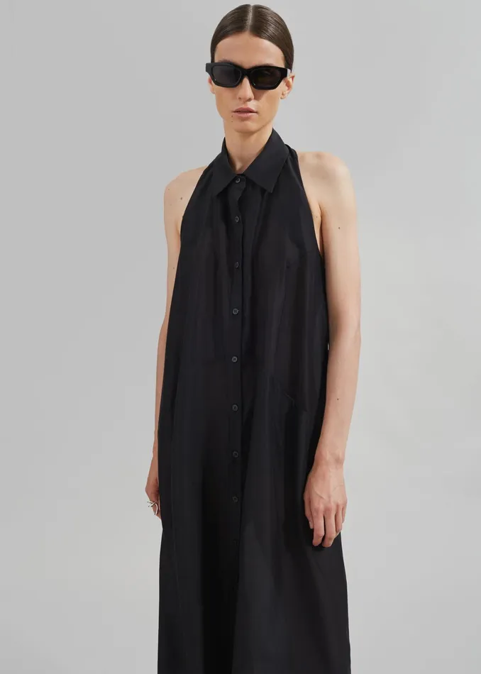 The Frankie Shop Dresses Temi Sheer Halter Dress 8211 Black 8211 Women