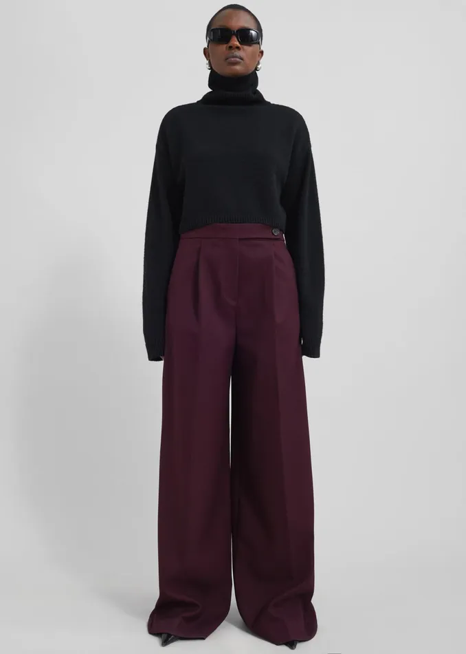 The Frankie Shop Knitwear Athina Cropped Turtleneck Sweater 8211 Black 8211 Women