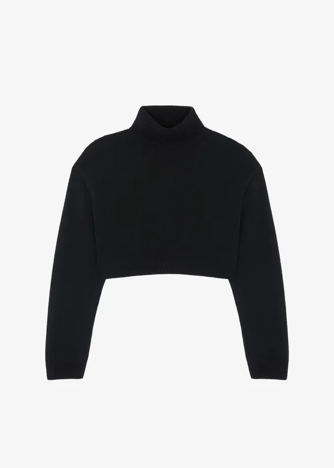 The Frankie Shop Knitwear Athina Cropped Turtleneck Sweater 8211 Black 8211 Women