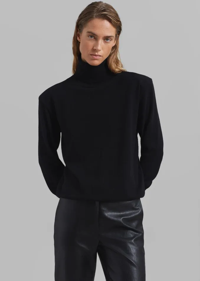 The Frankie Shop Knitwear Ines Thin Padded Turtleneck 8211 Black 8211 Women