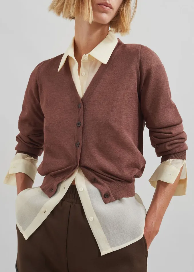 The Frankie Shop Knitwear Kyoto Cardigan 8211 Brown 8211 Women