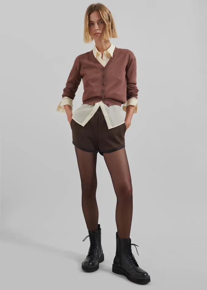 The Frankie Shop Knitwear Kyoto Cardigan 8211 Brown 8211 Women