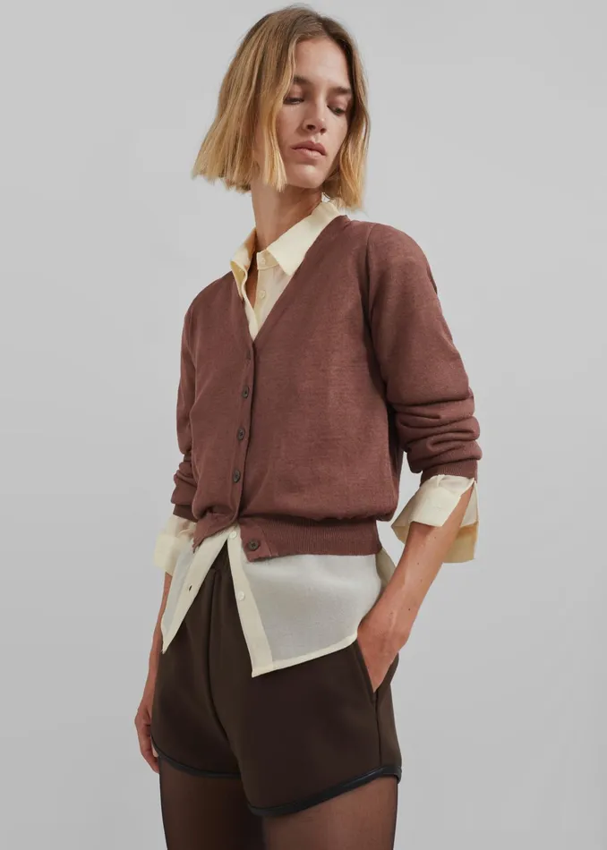 The Frankie Shop Knitwear Kyoto Cardigan 8211 Brown 8211 Women