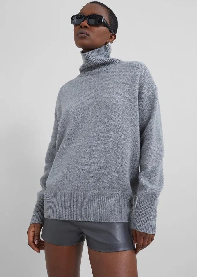 The Frankie Shop Knitwear Milani Wool Turtleneck 8211 Grey 8211 Women