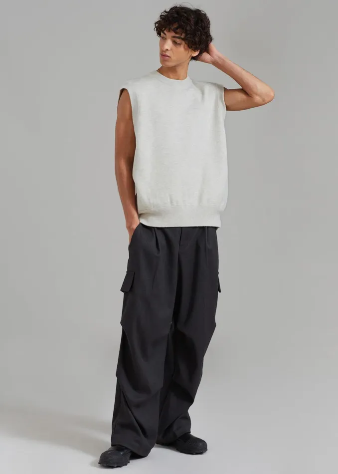 The Frankie Shop Knitwear Owen Knit Vest 8211 Grey Melange 8211 Men