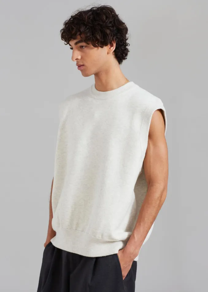 The Frankie Shop Knitwear Owen Knit Vest 8211 Grey Melange 8211 Men