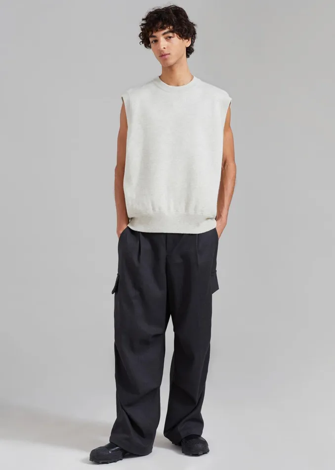 The Frankie Shop Knitwear Owen Knit Vest 8211 Grey Melange 8211 Men