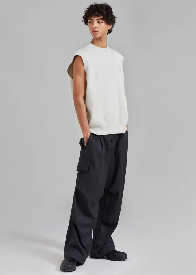 The Frankie Shop Knitwear Owen Knit Vest 8211 Grey Melange 8211 Men