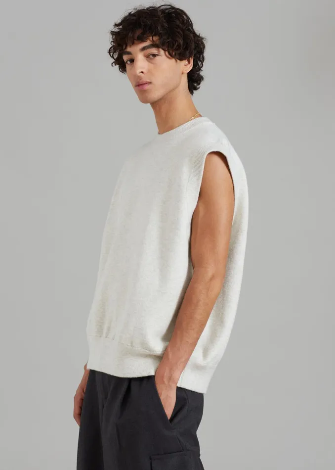 The Frankie Shop Knitwear Owen Knit Vest 8211 Grey Melange 8211 Men