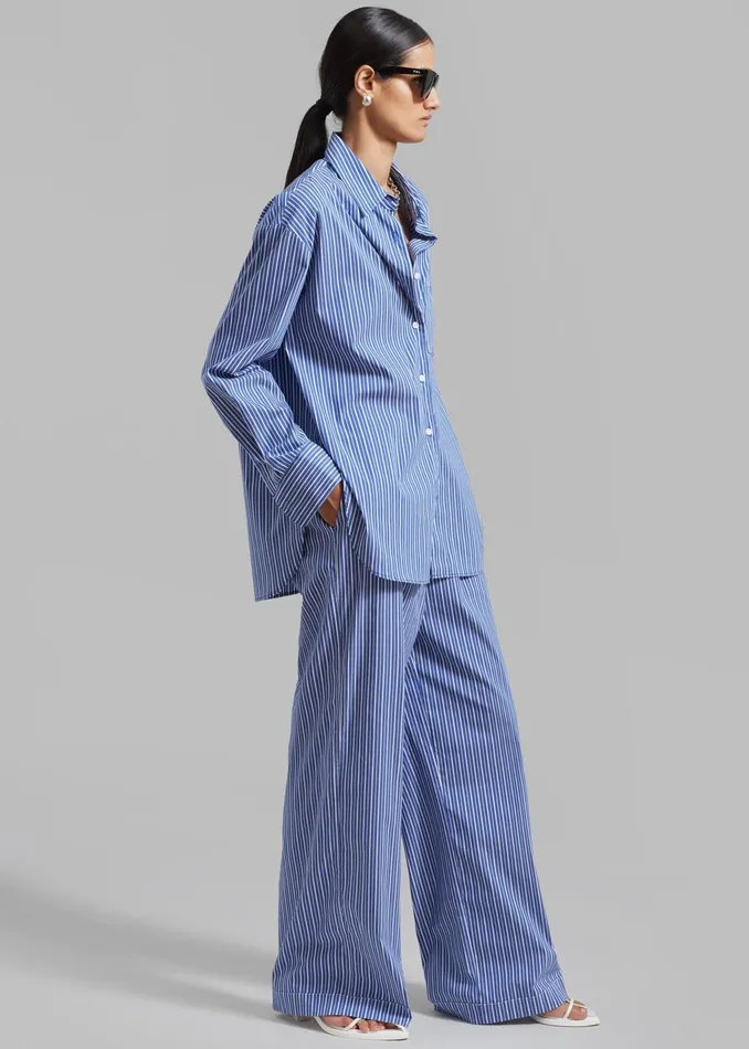 The Frankie Shop Loungewear Mirca Elastic Pants 8211 Blue Multi Stripe 8211 Women The Frankie Shop Loungewear Mirca Elastic Pants 8211 Blue Multi Stripe 8211 Women