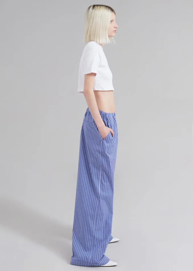 The Frankie Shop Loungewear Mirca Elastic Pants 8211 Blue Multi Stripe 8211 Women
