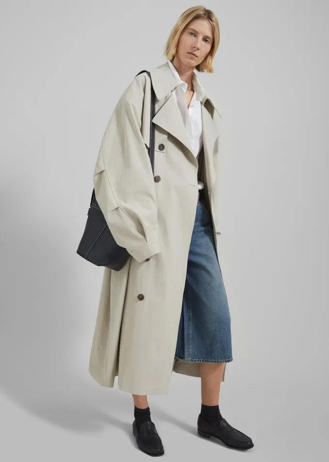 The Frankie Shop Outerwear Anika Double Breasted Trench Coat 8211 Beige 8211 Women