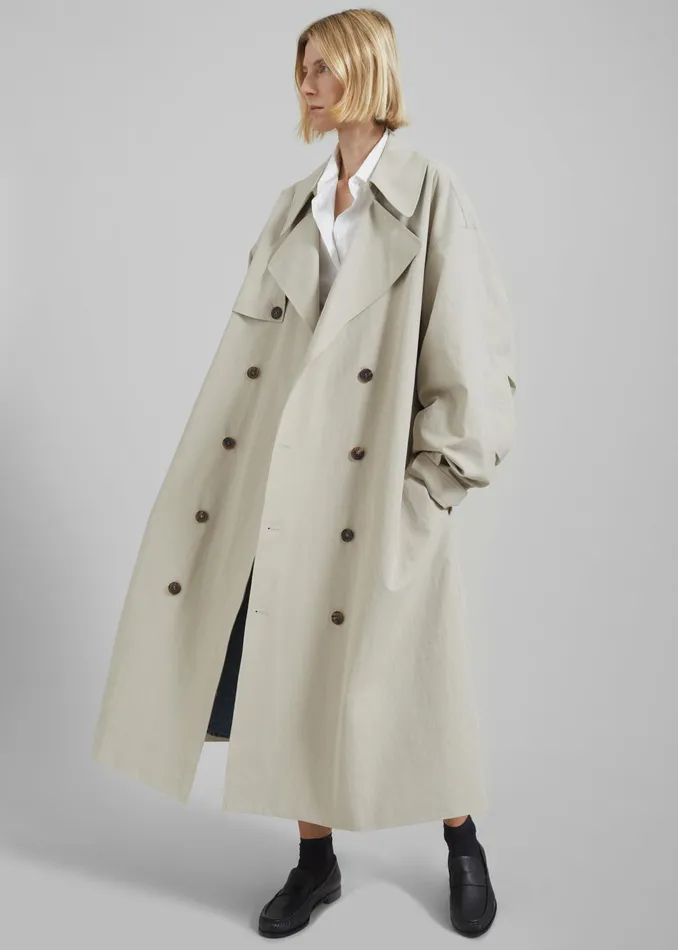 The Frankie Shop Outerwear Anika Double Breasted Trench Coat 8211 Beige 8211 Women
