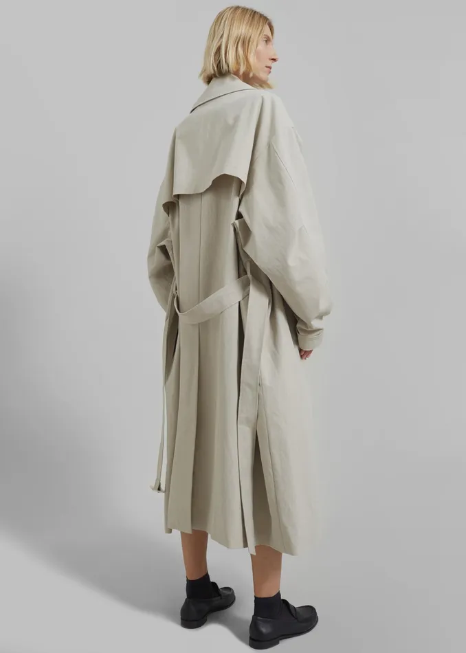 The Frankie Shop Outerwear Anika Double Breasted Trench Coat 8211 Beige 8211 Women