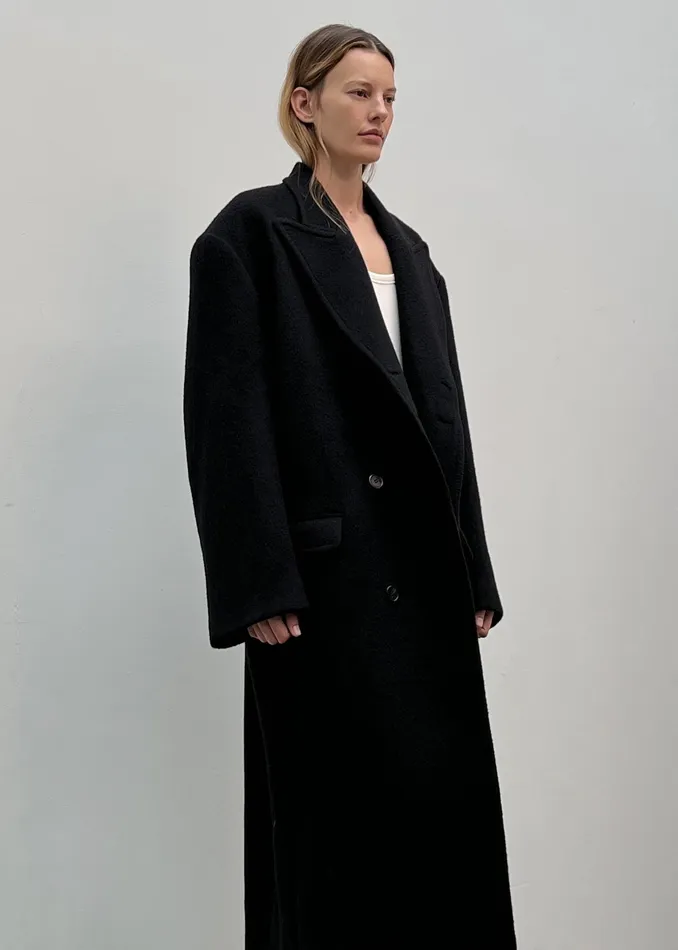 The Frankie Shop Outerwear Anya Oversized Coat 8211 Black 8211 Women