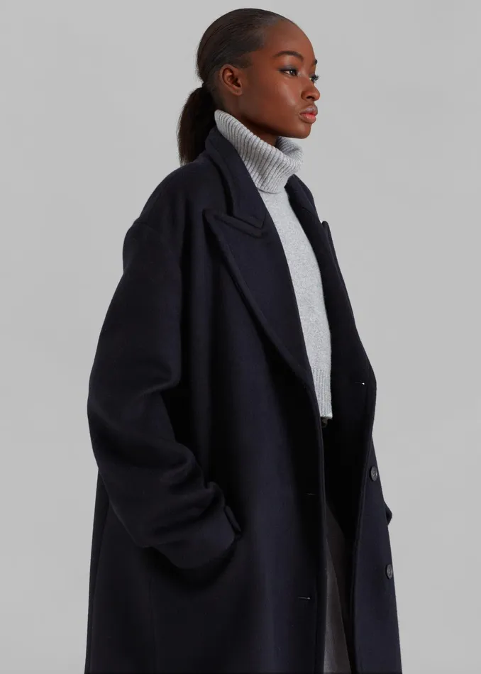 The Frankie Shop Outerwear Anya Oversized Coat 8211 Black 8211 Women