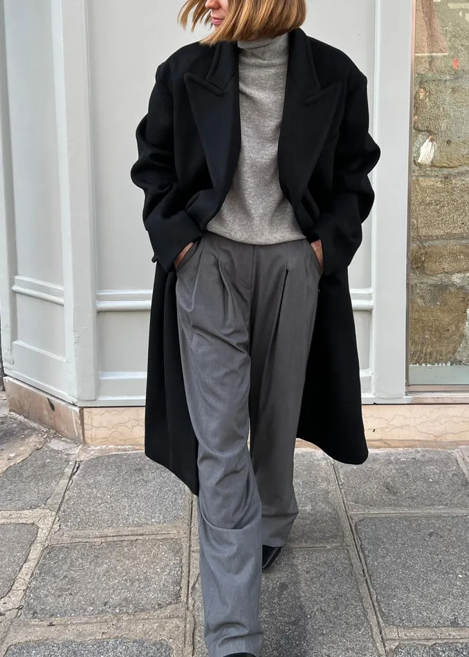 The Frankie Shop Outerwear Anya Oversized Coat 8211 Black 8211 Women