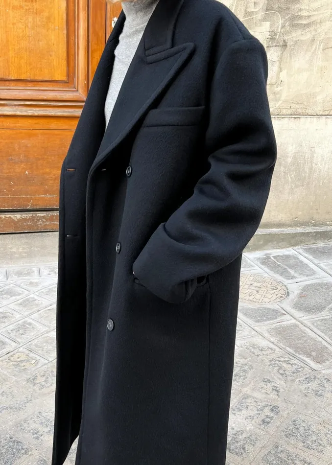 The Frankie Shop Outerwear Anya Oversized Coat 8211 Black 8211 Women