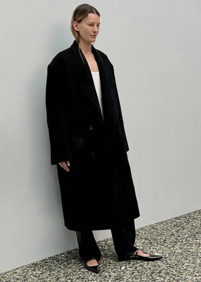 The Frankie Shop Outerwear Anya Oversized Coat 8211 Black 8211 Women