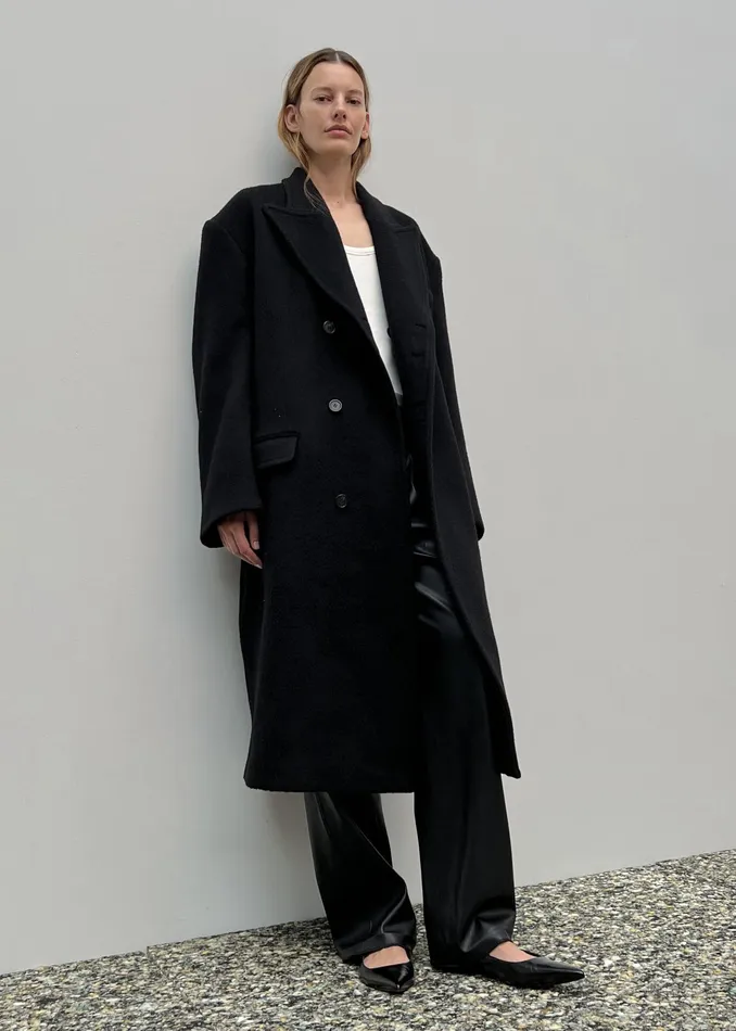 The Frankie Shop Outerwear Anya Oversized Coat 8211 Black 8211 Women
