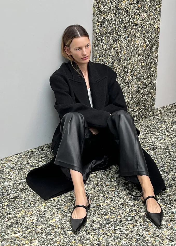 The Frankie Shop Outerwear Anya Oversized Coat 8211 Black 8211 Women