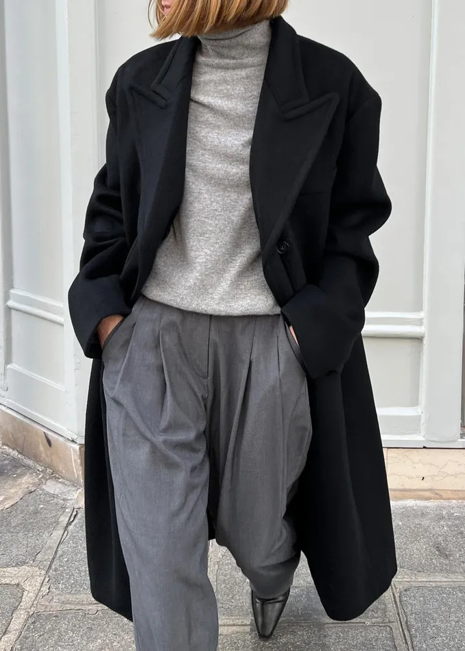 The Frankie Shop Outerwear Anya Oversized Coat 8211 Black 8211 Women