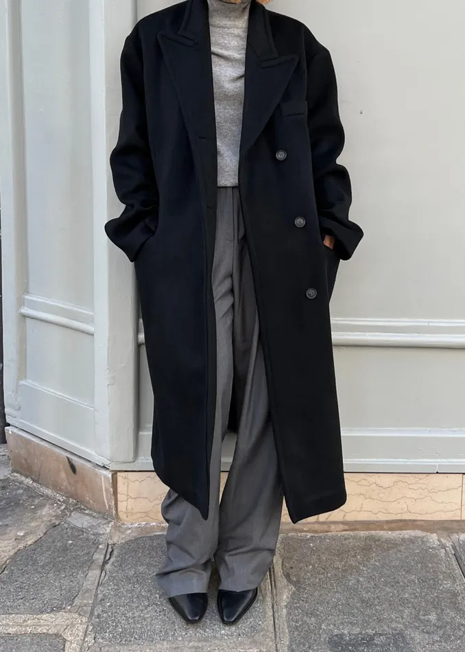 The Frankie Shop Outerwear Anya Oversized Coat 8211 Black 8211 Women