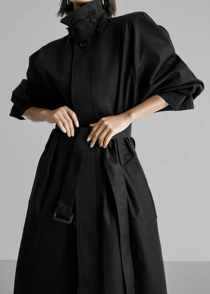 The Frankie Shop Outerwear Decima Trench Coat 8211 Black 8211 Women