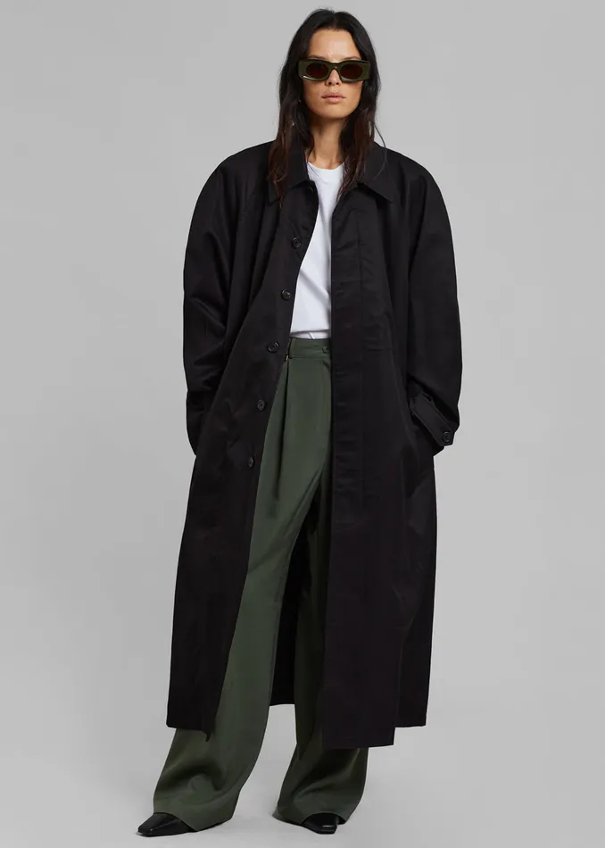 The Frankie Shop Outerwear Decima Trench Coat 8211 Black 8211 Women