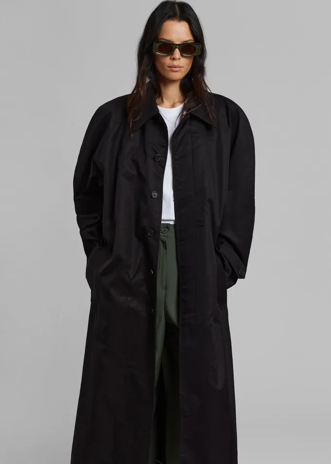 The Frankie Shop Outerwear Decima Trench Coat 8211 Black 8211 Women