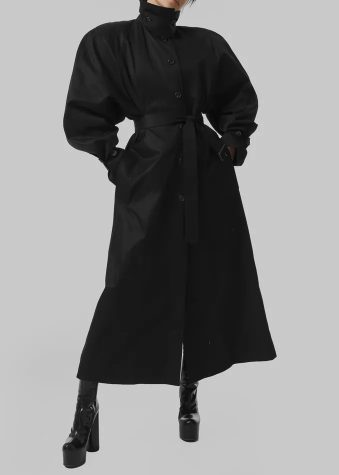 The Frankie Shop Outerwear Decima Trench Coat 8211 Black 8211 Women