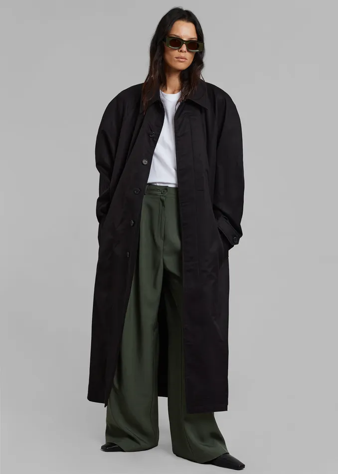 The Frankie Shop Outerwear Decima Trench Coat 8211 Black 8211 Women