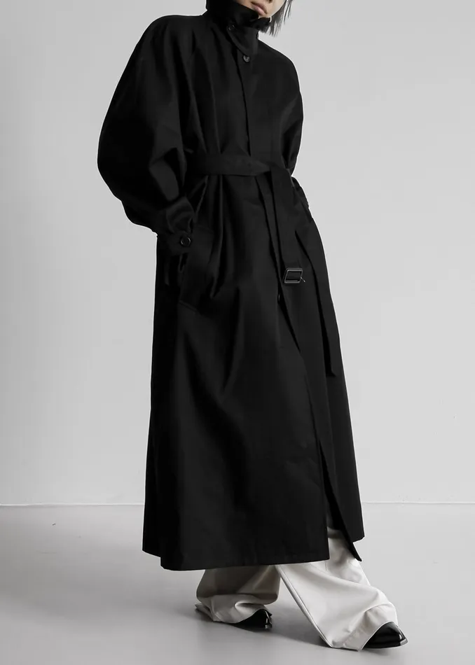 The Frankie Shop Outerwear Decima Trench Coat 8211 Black 8211 Women