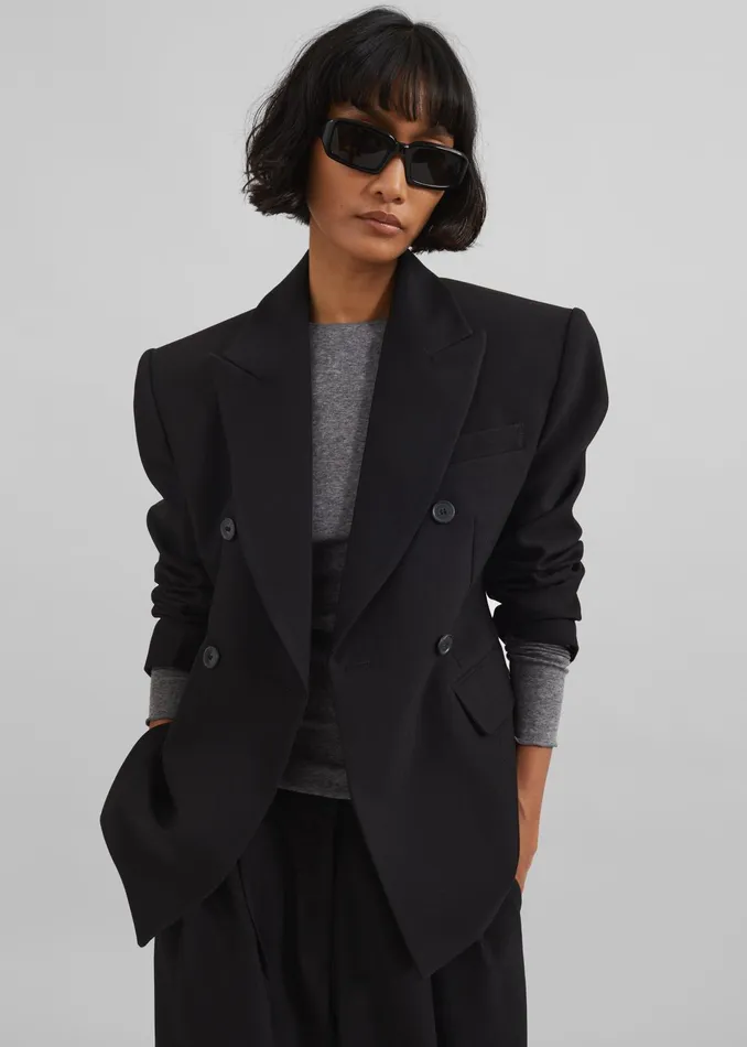The Frankie Shop Outerwear Dina Double Breasted Blazer 8211 Black 8211 Women