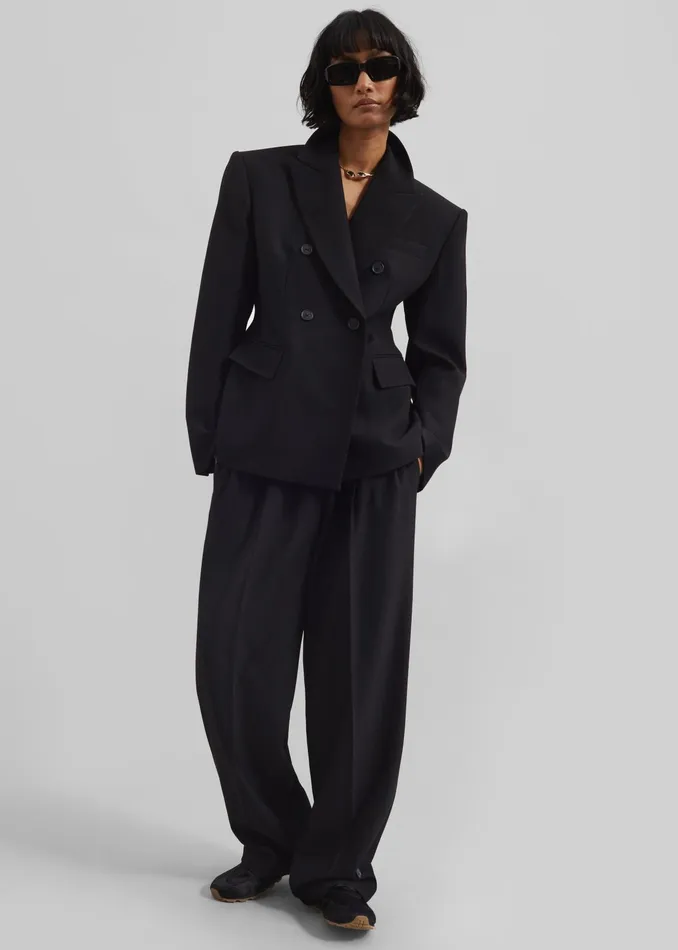The Frankie Shop Outerwear Dina Double Breasted Blazer 8211 Black 8211 Women