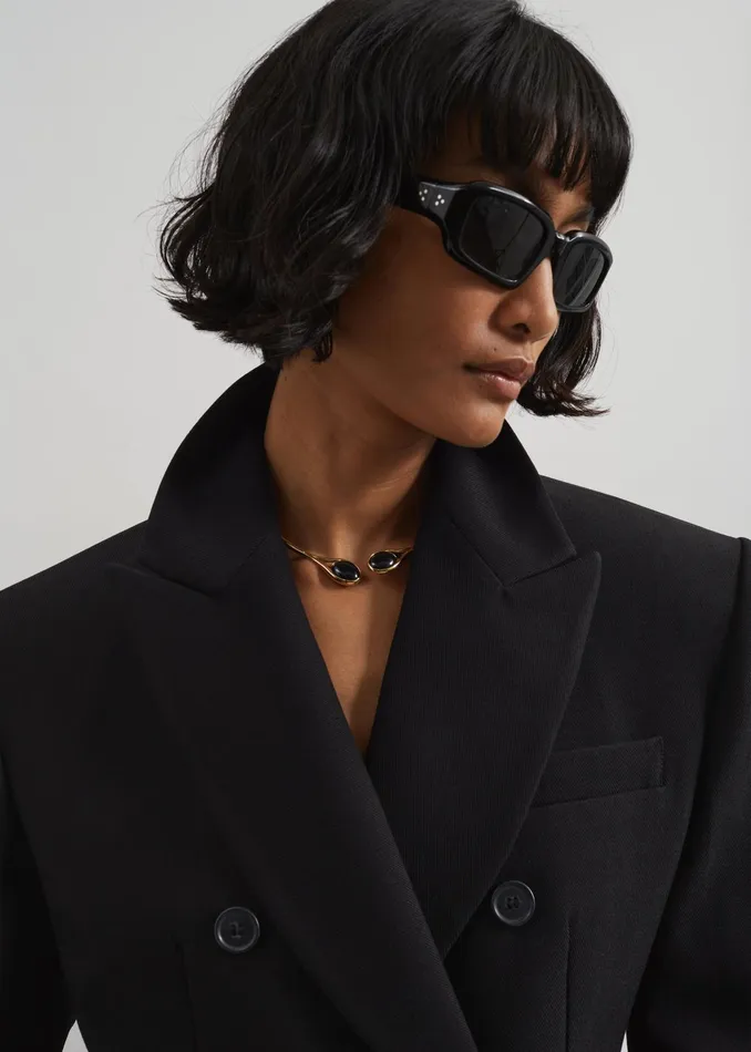 The Frankie Shop Outerwear Dina Double Breasted Blazer 8211 Black 8211 Women