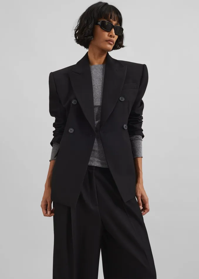 The Frankie Shop Outerwear Dina Double Breasted Blazer 8211 Black 8211 Women