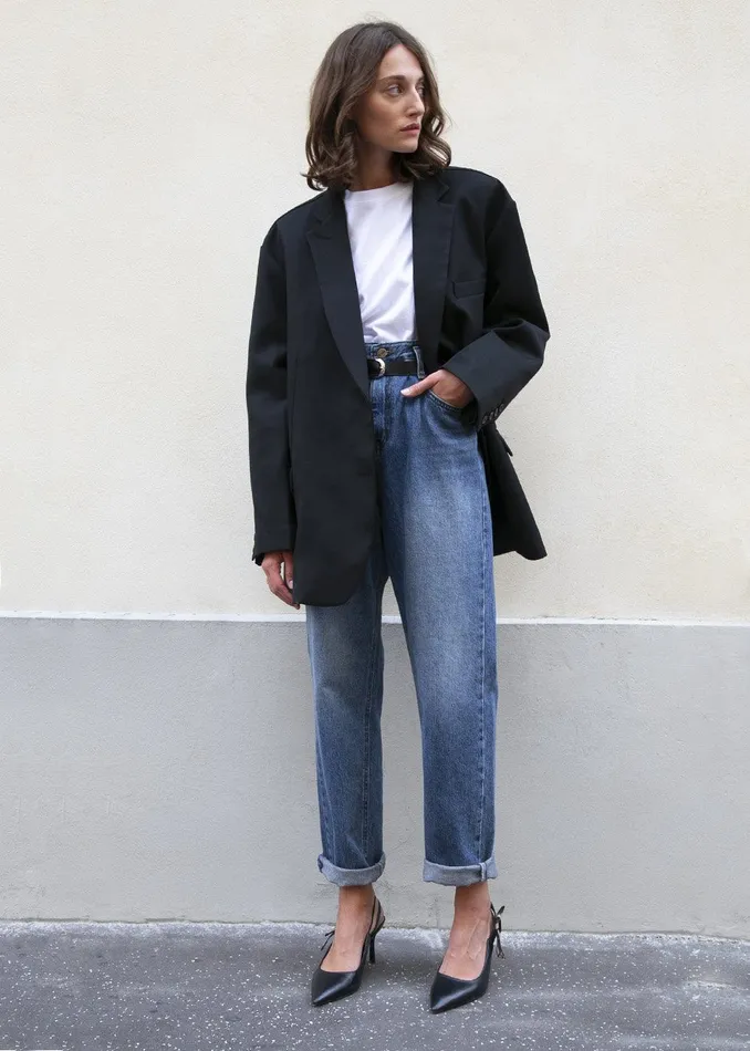 The Frankie Shop Outerwear Frankie Oversized Boyfriend Blazer 8211 Black 8211 Women